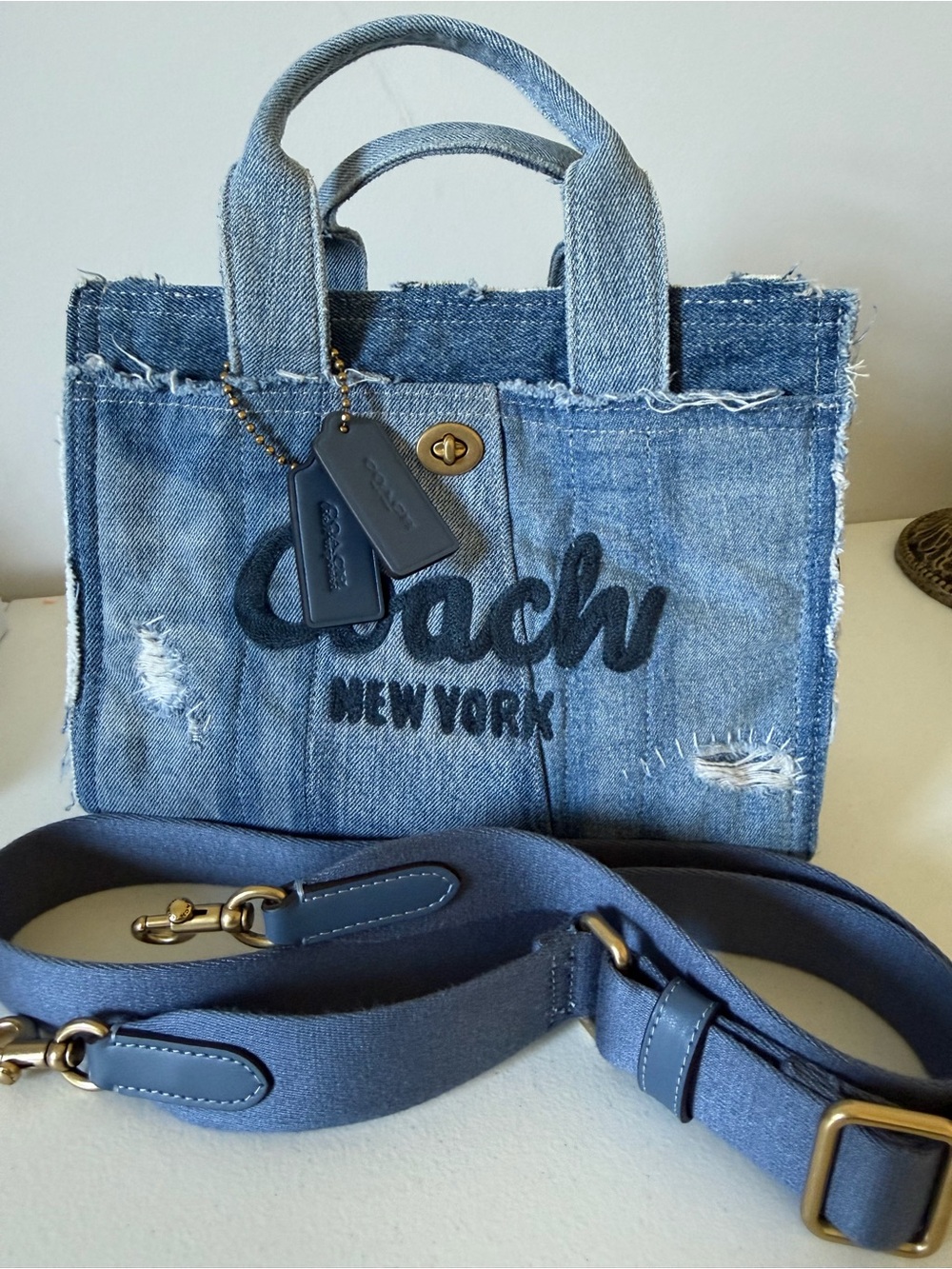 Coach Cargo Tote 26 in Upcycled Denim NWT